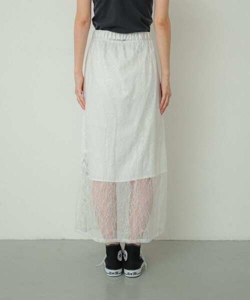 SENSE OF PLACE by URBAN RESEARCH(センスオブプレイスバイアーバンリサーチ)の「2WAYスパンコールスカート(スカート・レディース・アイボリー/ブラック・ONE)」の22枚目の写真