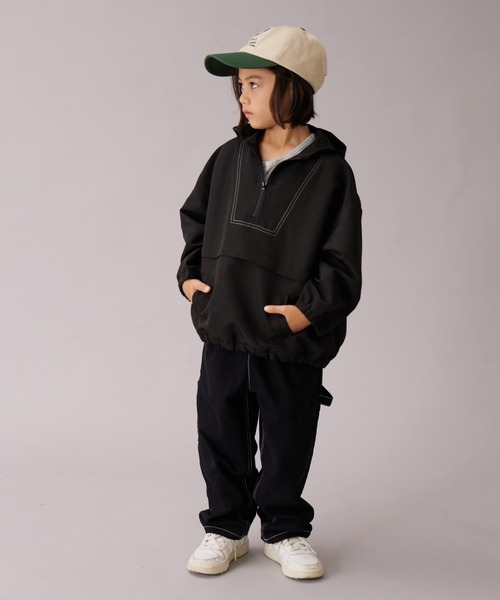 PAIRMANON STREET】配色ステッチ アノラック フード ブルゾン