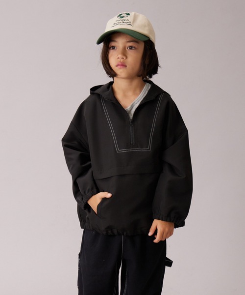PAIRMANON STREET】配色ステッチ アノラック フード ブルゾン