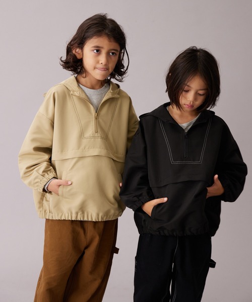 PAIRMANON STREET】配色ステッチ アノラック フード ブルゾン