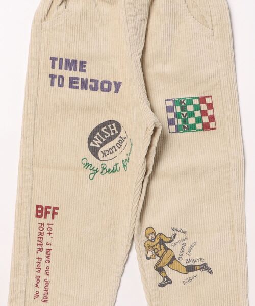 BIG FIELD（ビッグフィールド）の「コールテンプリントパンツ（その他パンツ・キッズ・チャコール/オフホワイト・90/100/110/120/130/140/150）」の3枚目の写真