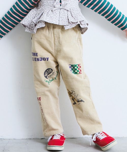 BIG FIELD（ビッグフィールド）の「コールテンプリントパンツ（その他パンツ・キッズ・チャコール/オフホワイト・90/100/110/120/130/140/150）」の2枚目の写真