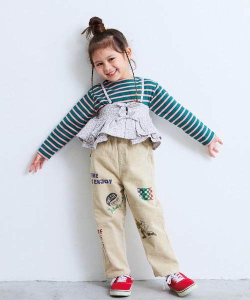 BIG FIELD（ビッグフィールド）の「コールテンプリントパンツ（その他パンツ・キッズ・チャコール/オフホワイト・90/100/110/120/130/140/150）」の7枚目の写真