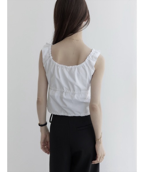 【セール】ダブルリボンギャザーブラウス/ホワイト（シャツ/ブラウス）｜amel（エイメル）