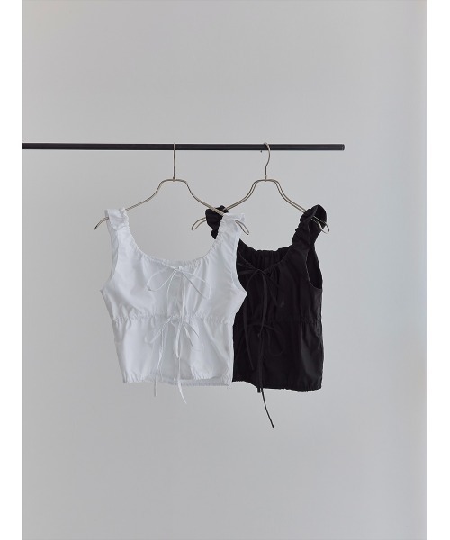 【セール】ダブルリボンギャザーブラウス/ホワイト（シャツ/ブラウス）｜amel（エイメル）