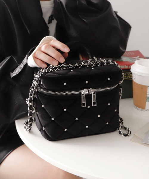 WEGO（ウィゴー）の「WEGO/バニティショルダー（ショルダーバッグ・レディース・ブラック/ホワイト/その他1・FREE）」の3枚目の写真