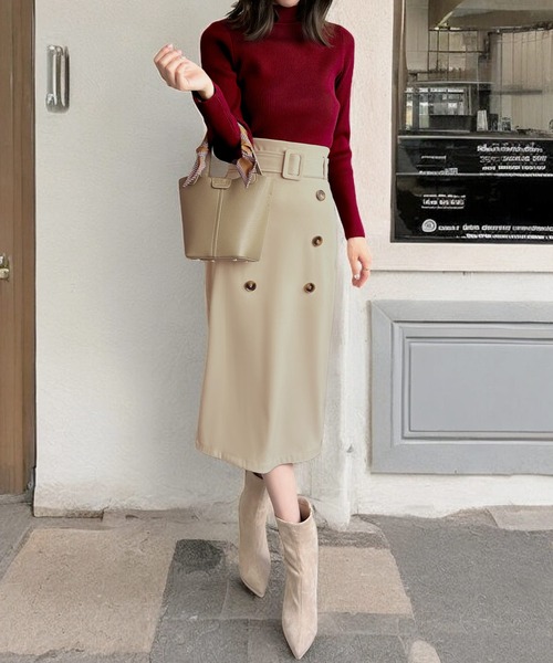 Julia Boutique（ジュリアブティック）の「【毎日ニット】選べるVネック・ハイネック リブニットトップス（ニット/セーター・レディース・ブラック系1/グレー系1/ワイン系1/ネイビー系1/アイボリー系1/イエロー系1/グレー系2/アイボリー系2/ホワイト系1/ホワイト系2/ブラック系2/ワイン系2/ネイビー系2/イエロー系2・ONE）」の22枚目の写真