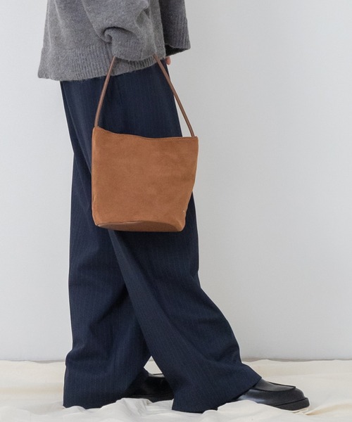 セール】【新色追加】ワンハンドルスエードバケツバッグ / 春 フェイク