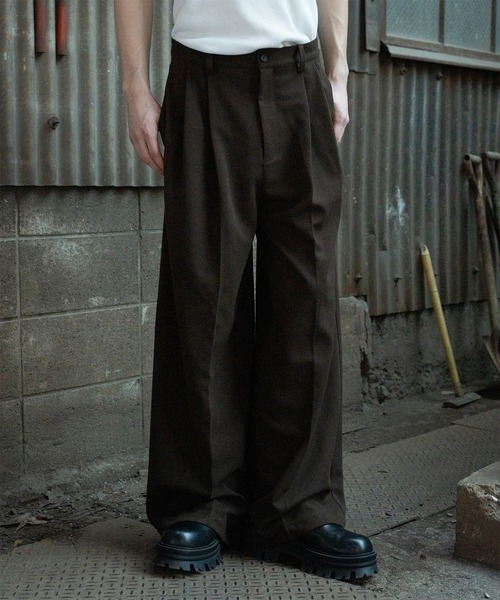 Forte(-)の「West Side Modern Vintage Like Tailored Baggy Pants/ウエストサイドモダンヴィンテージライクテーラードバギーパンツ(スラックス・メンズ・ブラウン/ブラック・MEDIUM/LARGE)」の12枚目の写真