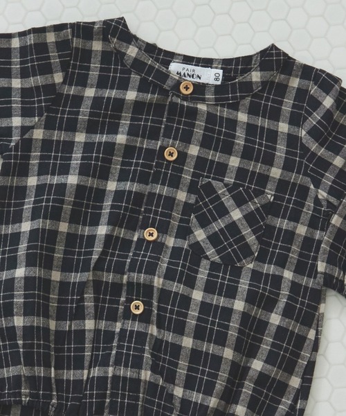 pairmanon（ペアマノン）の「【ベビー】ポケット付き スタンドカラー ロンパース（ロンパース・キッズ・ベージュ/グレー/ブラック・70/80）」の6枚目の写真