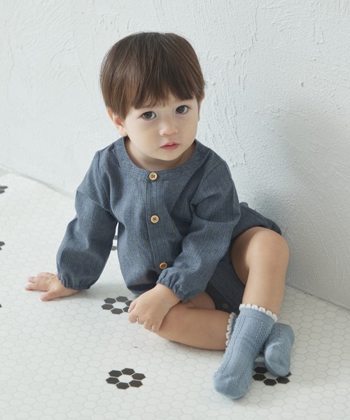 pairmanon（ペアマノン）の「【ベビー】ポケット付き スタンドカラー ロンパース（ロンパース・キッズ・ベージュ/グレー/ブラック・70/80）」の13枚目の写真