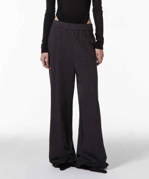 JOSE MOON(ジョゼムーン)の「MAXI LENGTH SWEAT PANTS/マキシレングススウェットパンツ(スウェットパンツ・レディース・チャコールグレー/ブラック/ホワイト・FREE/36/38)」の3枚目の写真