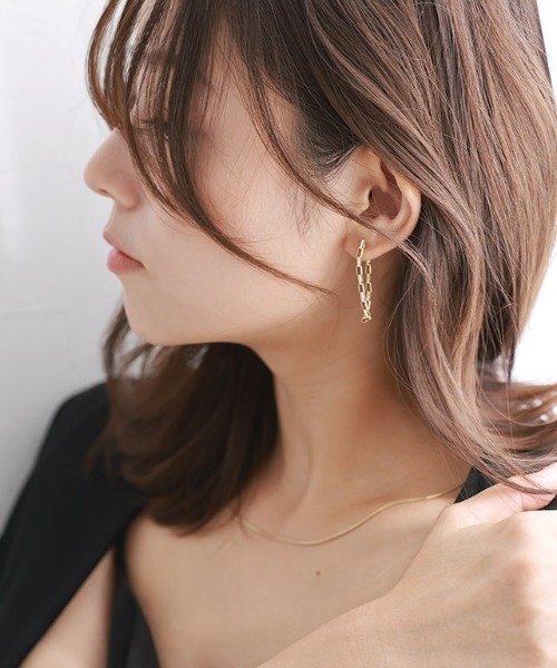 セール】リンクチェーンループピアス（ピアス（両耳用