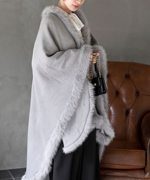 フェイクファーポンチョコート（ポンチョ）｜rps（アール
