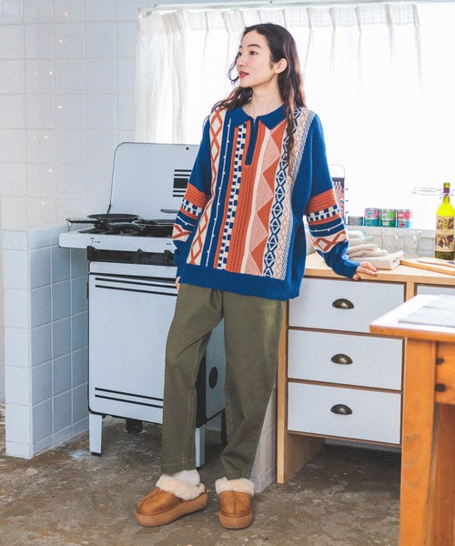 niko and...（ニコアンド）の「オリジナルフェイクファーボアムートンスリッポン（スリッポン・レディース・ブラック/アイボリー/キャメル・MEDIUM/LARGE）」の19枚目の写真