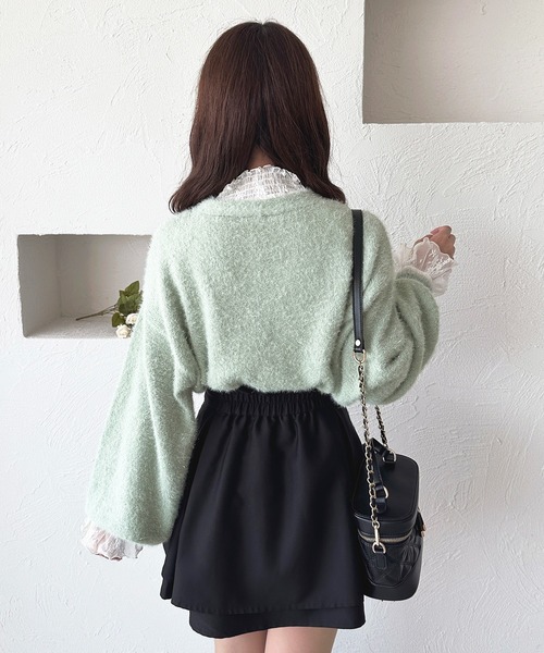 apres jour（アプレジュール）の「【7色展開】ラメシャギーリボンカーディガン【ZOZOTOWN限定アイテム】（カーディガン/ボレロ・レディース・パープル/ホワイト/ピンク/レッド/ブルー/グリーン/イエロー・X-LARGE/フリー）」の18枚目の写真