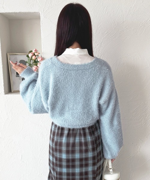 apres jour（アプレジュール）の「【7色展開】ラメシャギーリボンカーディガン【ZOZOTOWN限定アイテム】（カーディガン/ボレロ・レディース・パープル/ホワイト/ピンク/レッド/ブルー/グリーン/イエロー・X-LARGE/フリー）」の22枚目の写真