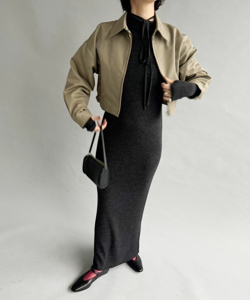 EDIT. FOR LULU（エディットフォールル）の「ギャバジンショートブルゾン（ブルゾン・レディース・ベージュ・FREE）」の10枚目の写真