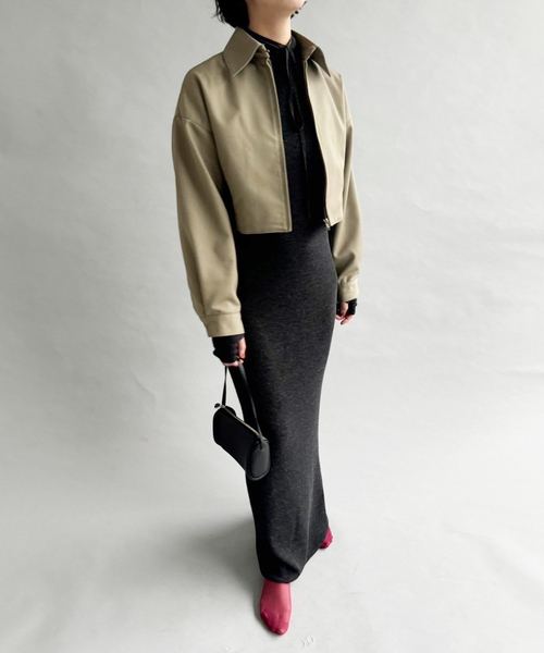 EDIT. FOR LULU（エディットフォールル）の「ギャバジンショートブルゾン（ブルゾン・レディース・ベージュ・FREE）」の11枚目の写真