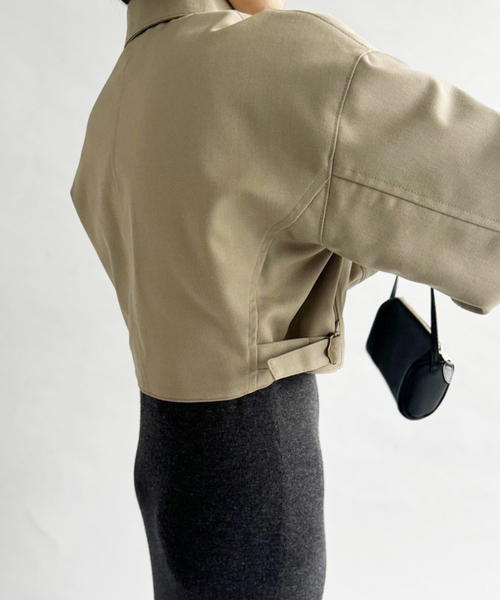 EDIT. FOR LULU（エディットフォールル）の「ギャバジンショートブルゾン（ブルゾン・レディース・ベージュ・FREE）」の14枚目の写真