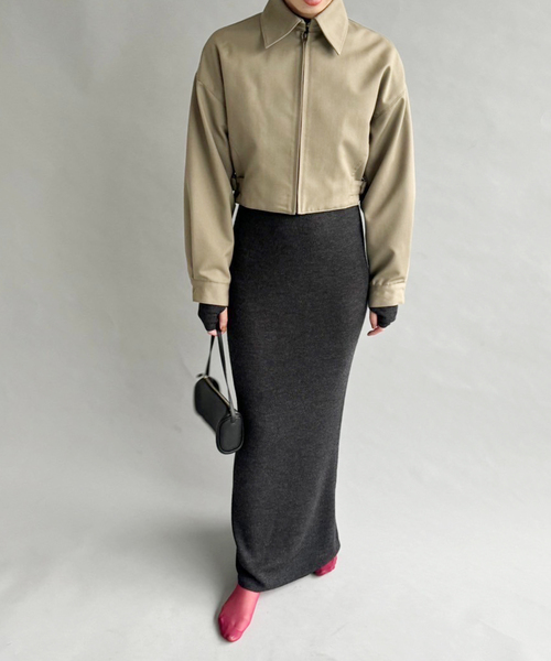 EDIT. FOR LULU（エディットフォールル）の「ギャバジンショートブルゾン（ブルゾン・レディース・ベージュ・FREE）」の15枚目の写真