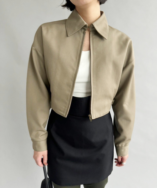 EDIT. FOR LULU（エディットフォールル）の「ギャバジンショートブルゾン（ブルゾン・レディース・ベージュ・FREE）」の16枚目の写真