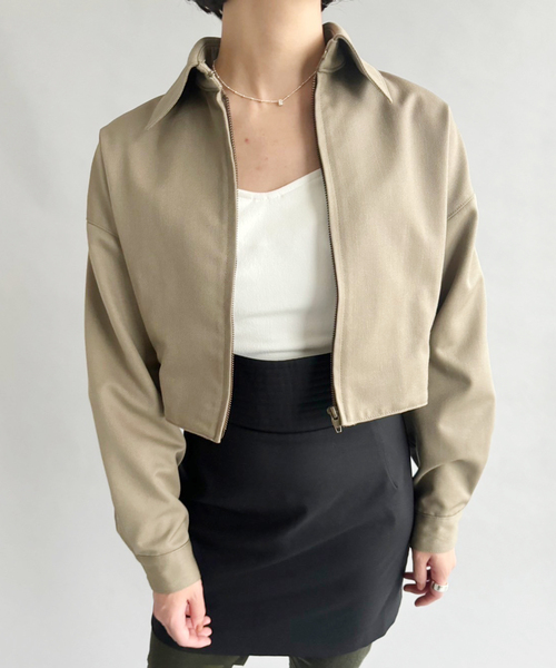 EDIT. FOR LULU（エディットフォールル）の「ギャバジンショートブルゾン（ブルゾン・レディース・ベージュ・FREE）」の17枚目の写真