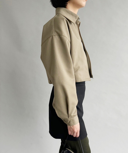 EDIT. FOR LULU（エディットフォールル）の「ギャバジンショートブルゾン（ブルゾン・レディース・ベージュ・FREE）」の18枚目の写真