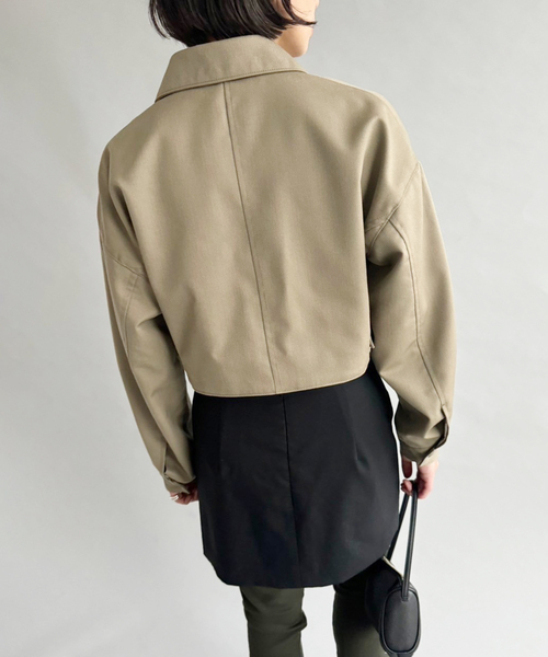 EDIT. FOR LULU（エディットフォールル）の「ギャバジンショートブルゾン（ブルゾン・レディース・ベージュ・FREE）」の20枚目の写真