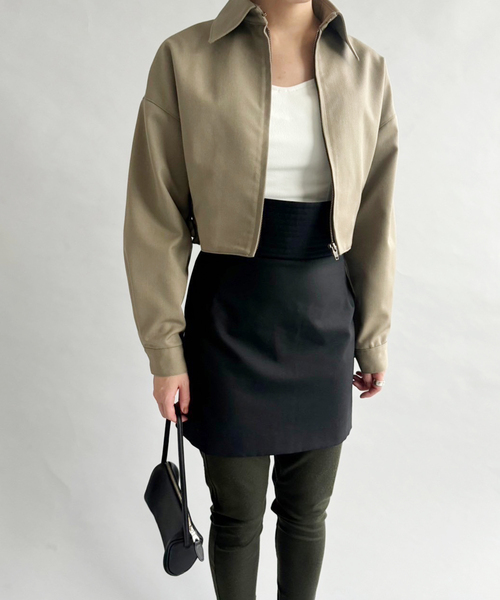 EDIT. FOR LULU（エディットフォールル）の「ギャバジンショートブルゾン（ブルゾン・レディース・ベージュ・FREE）」の21枚目の写真