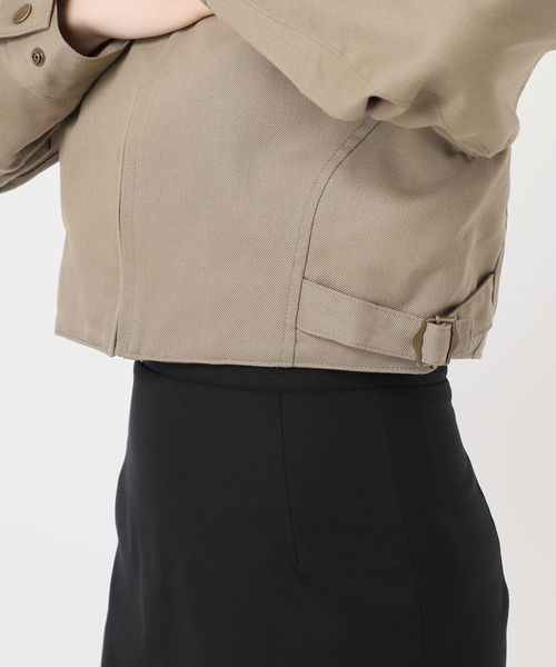 EDIT. FOR LULU（エディットフォールル）の「ギャバジンショートブルゾン（ブルゾン・レディース・ベージュ・FREE）」の4枚目の写真