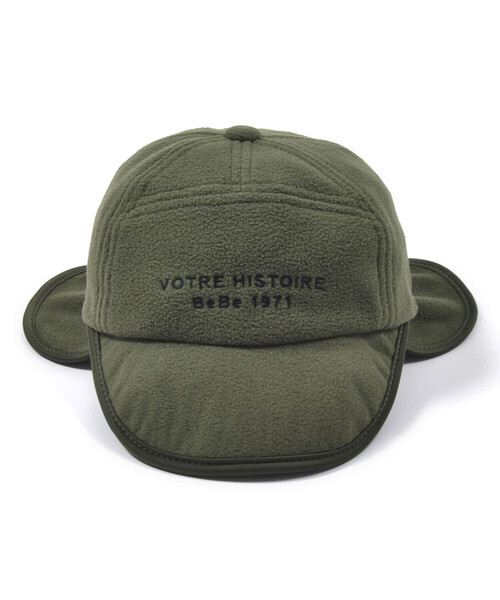 BeBe(ベベ)の「フリースロゴ刺しゅうフライトキャップ(50~54cm)(キャップ・キッズ・ネイビー/グリーン・M/S)」の3枚目の写真