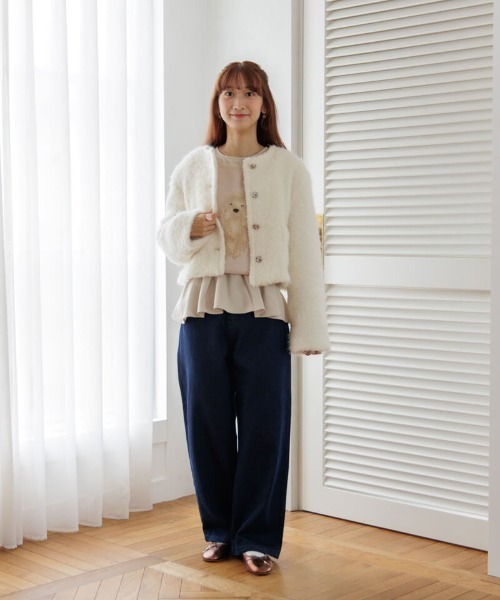 【セール】フラッフィージャケット2（ノーカラージャケット）｜flower（フラワー）