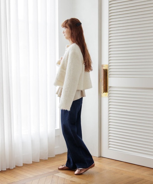 【セール】フラッフィージャケット2（ノーカラージャケット）｜flower（フラワー）