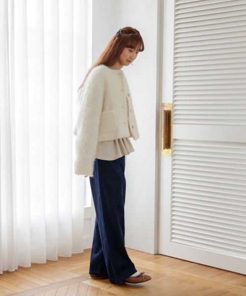 【セール】フラッフィージャケット2（ノーカラージャケット）｜flower（フラワー）