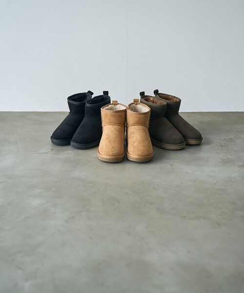 coen（コーエン）の「＜Parknik＞フェイクムートンショートブーツ（ブーツ・レディース・ベージュ/ブラック/オリーブ・22.5cm/23.5cm/24.5cm）」の2枚目の写真