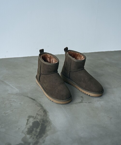 coen（コーエン）の「＜Parknik＞フェイクムートンショートブーツ（ブーツ・レディース・ベージュ/ブラック/オリーブ・22.5cm/23.5cm/24.5cm）」の3枚目の写真