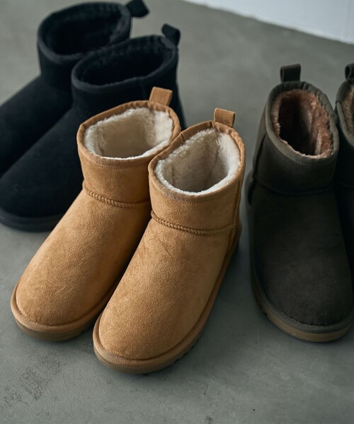coen（コーエン）の「＜Parknik＞フェイクムートンショートブーツ（ブーツ・レディース・ベージュ/ブラック/オリーブ・22.5cm/23.5cm/24.5cm）」の9枚目の写真