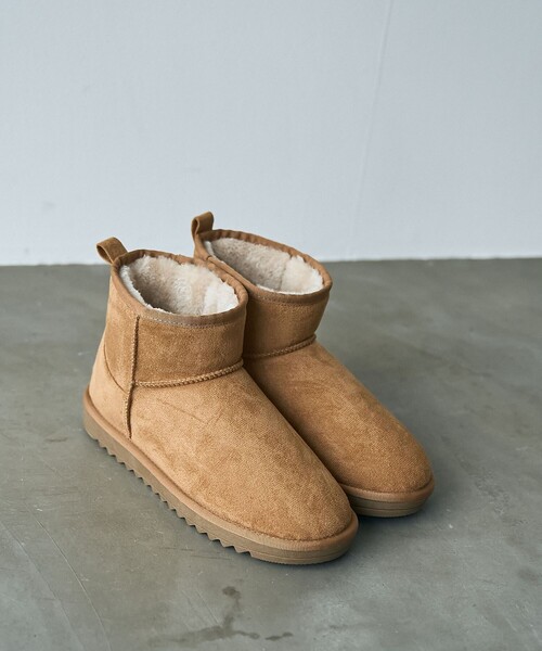 coen（コーエン）の「＜Parknik＞フェイクムートンショートブーツ（ブーツ・レディース・ベージュ/ブラック/オリーブ・22.5cm/23.5cm/24.5cm）」の10枚目の写真