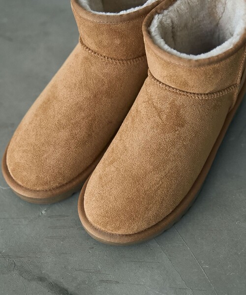 coen（コーエン）の「＜Parknik＞フェイクムートンショートブーツ（ブーツ・レディース・ベージュ/ブラック/オリーブ・22.5cm/23.5cm/24.5cm）」の12枚目の写真