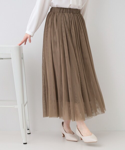 SHOO・LA・RUE（シューラルー）の「【セレモニーからデイリーまで】女性らしさあふれる チュールスカート（スカート・レディース・ブラック/チャコールグレー/ブラウン系・00）」の3枚目の写真