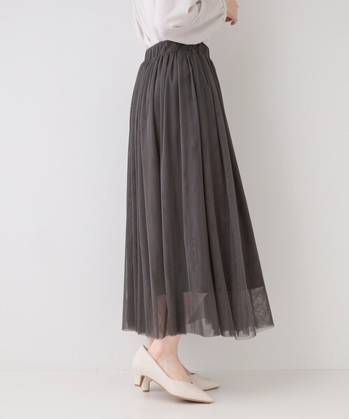 SHOO・LA・RUE（シューラルー）の「【セレモニーからデイリーまで】女性らしさあふれる チュールスカート（スカート・レディース・ブラック/チャコールグレー/ブラウン系・00）」の5枚目の写真