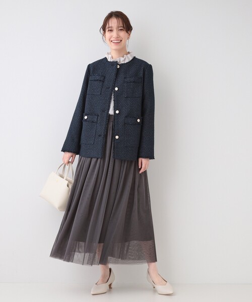 SHOO・LA・RUE（シューラルー）の「【セレモニーからデイリーまで】女性らしさあふれる チュールスカート（スカート・レディース・ブラック/チャコールグレー/ブラウン系・00）」の7枚目の写真