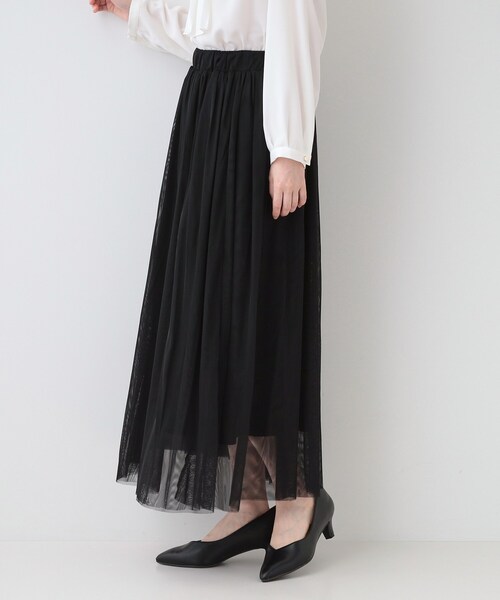 SHOO・LA・RUE（シューラルー）の「【セレモニーからデイリーまで】女性らしさあふれる チュールスカート（スカート・レディース・ブラック/チャコールグレー/ブラウン系・00）」の9枚目の写真