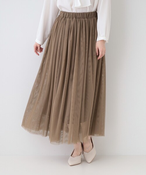 SHOO・LA・RUE（シューラルー）の「【セレモニーからデイリーまで】女性らしさあふれる チュールスカート（スカート・レディース・ブラック/チャコールグレー/ブラウン系・00）」の14枚目の写真