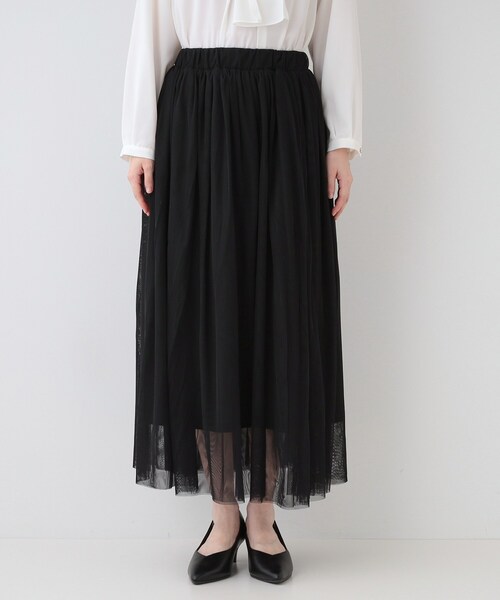 SHOO・LA・RUE（シューラルー）の「【セレモニーからデイリーまで】女性らしさあふれる チュールスカート（スカート・レディース・ブラック/チャコールグレー/ブラウン系・00）」の17枚目の写真