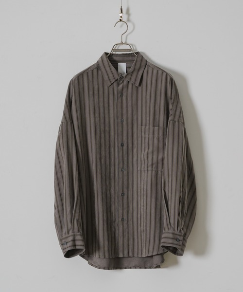 Peach satin stripe over shirts/ピーチサテンストライプ
