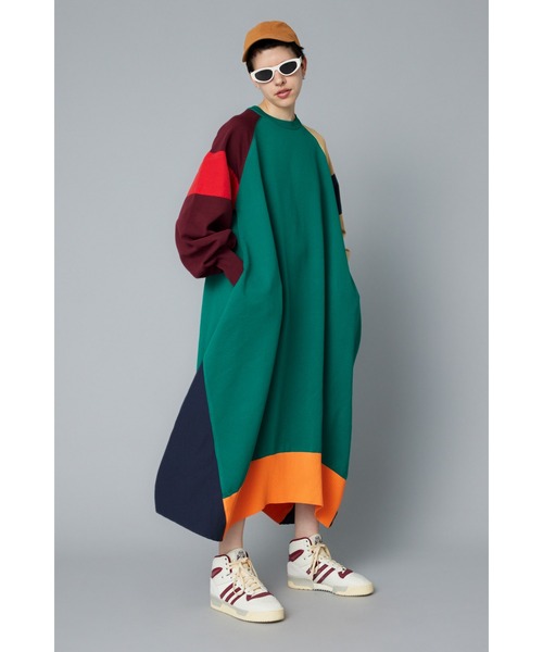 HeRIN.CYE(ヘリンドットサイ)の「Docking dress ドッキングドレス(ワンピース・レディース・オフホワイト/ネイビー/マルチ・FREE)」の3枚目の写真