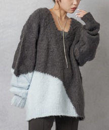 Lull | 【Lull / ルル】ブロックカラーオーバーサイズブークレニット(ニット/セーター)