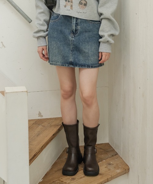 Birthday room（バースデイルーム）の「Wベルトエンジニアブーツ / double belt engineer boots（ブーツ・レディース・ブラウン/ブラック・SMALL/MEDIUM/LARGE）」の11枚目の写真
